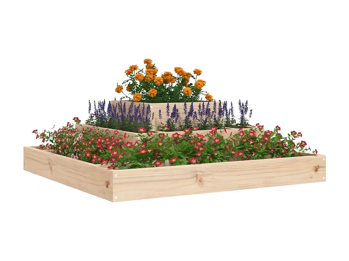 Jardinera de madera maciza de pino 80x80x27 cm ES12657