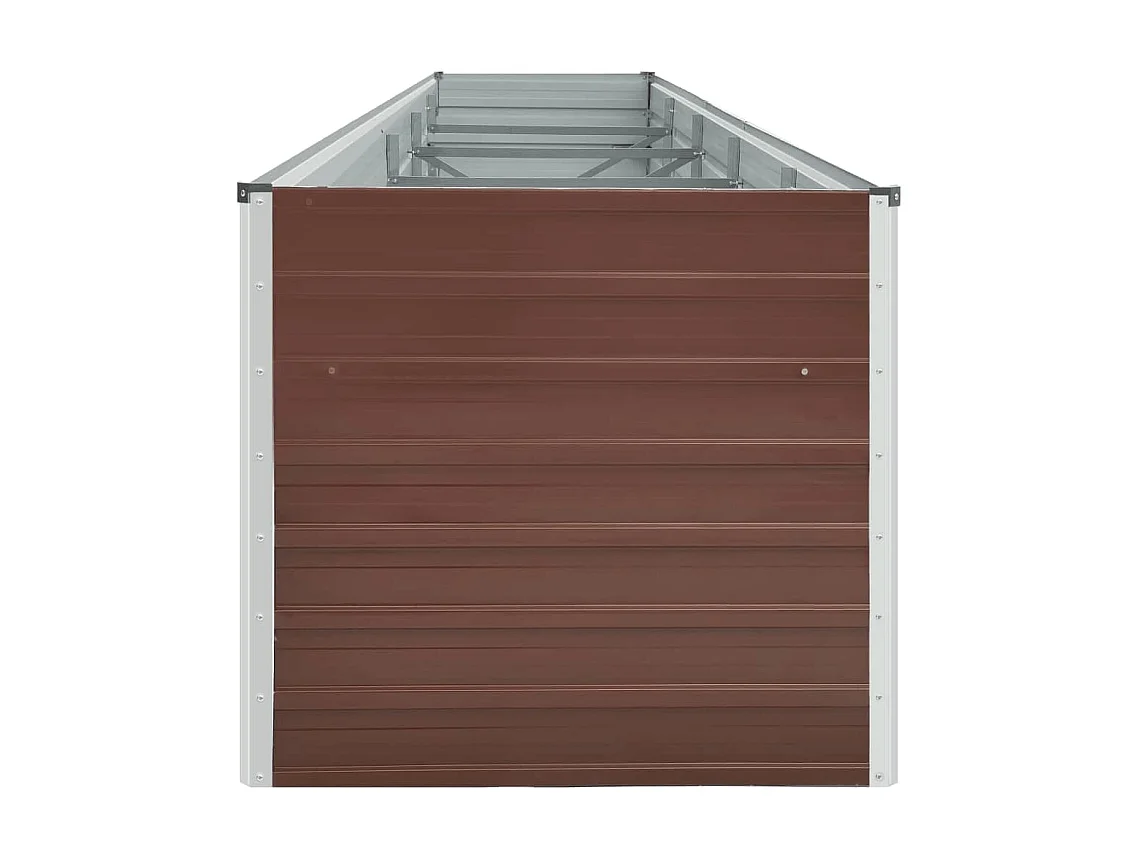 Jardinera de jardín de acero galvanizado marrón 400x80x77 cm ES88458