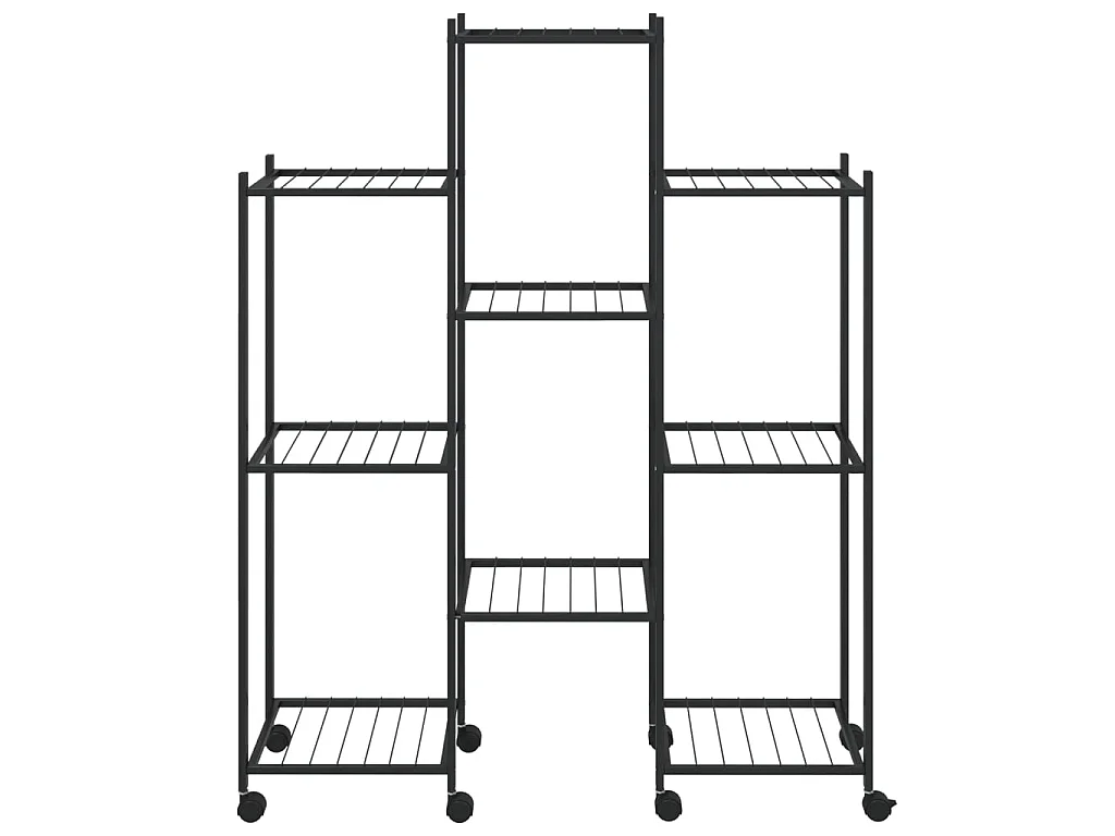 Soporte para flores con ruedas hierro negro 83x25x100 cm ES97009