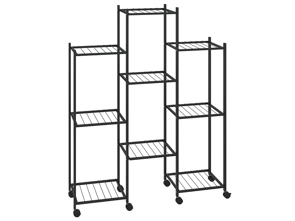 Suporte de vasos c/ rodas 83x25x103,5 cm ferro preto PT967969