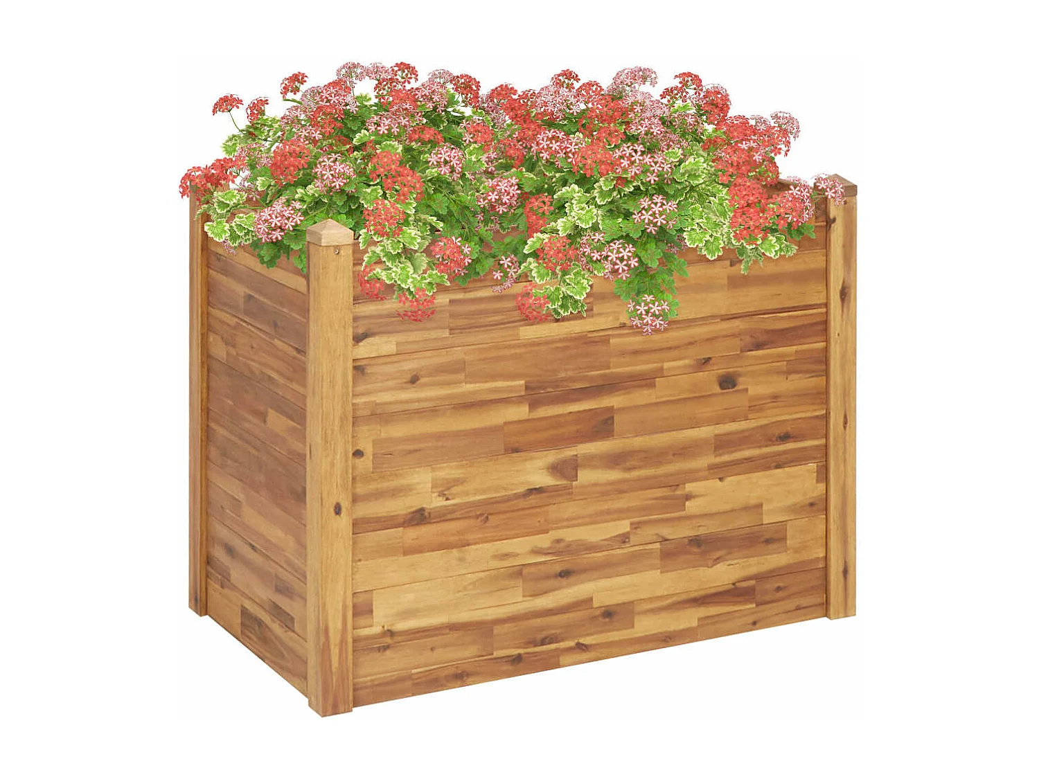 Jardinera de madera maciza de acacia 110x60x84 cm ES62655