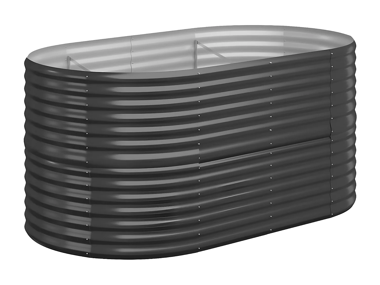 Jardinera arriate acero recubierto polvo antracita 152x80x68 cm ES43592