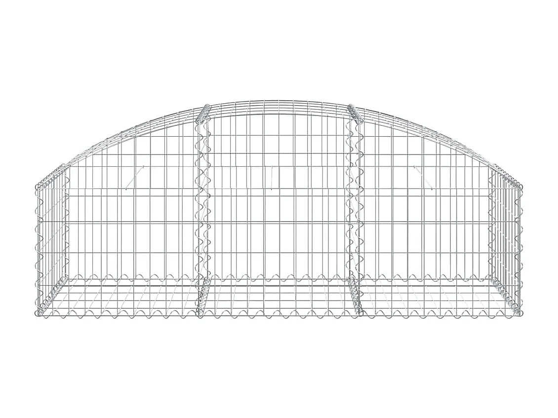 Cesta de gaviones forma arco hierro galvanizado 150x50x40/60 cm ES30838