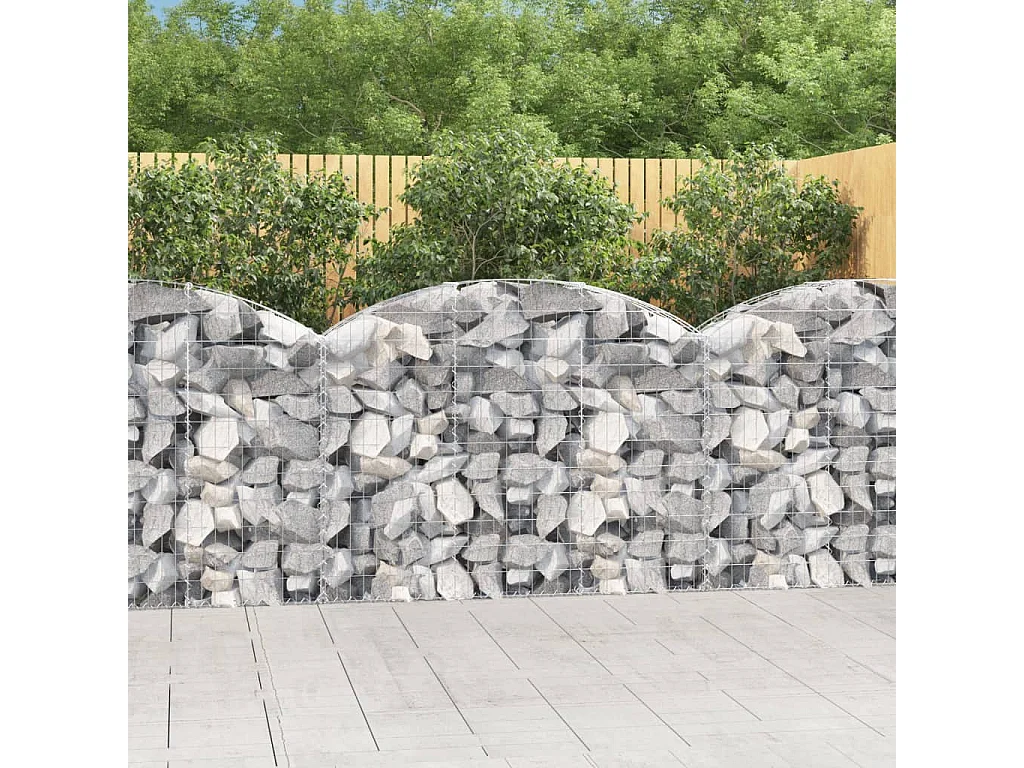 Cesta gaviones forma arco hierro galvanizado 150x30x100/120 cm ES58991