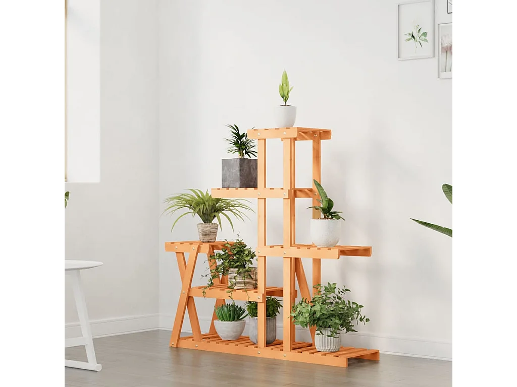 Jardinière Support à fleurs 95x25x96 cm bois massif de sapin BE8194