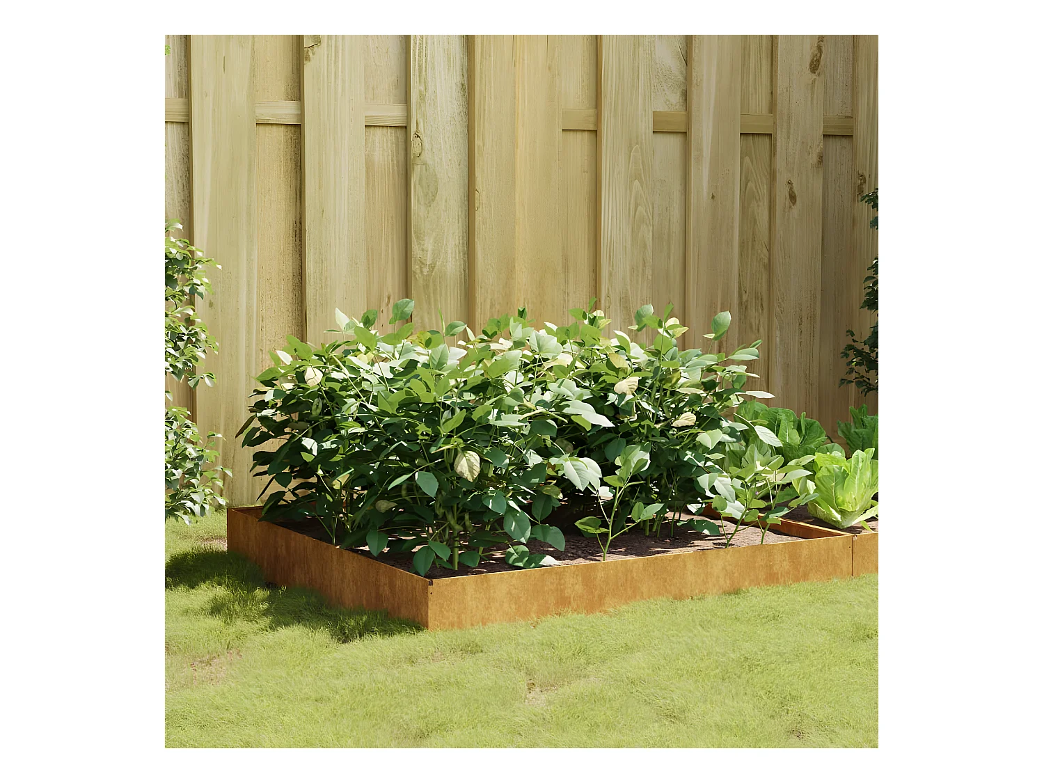 Jardinera acero corten 100x100x26 cm ES83769