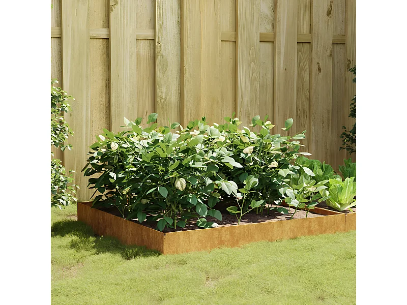 Jardinera acero corten 100x100x26 cm ES83769