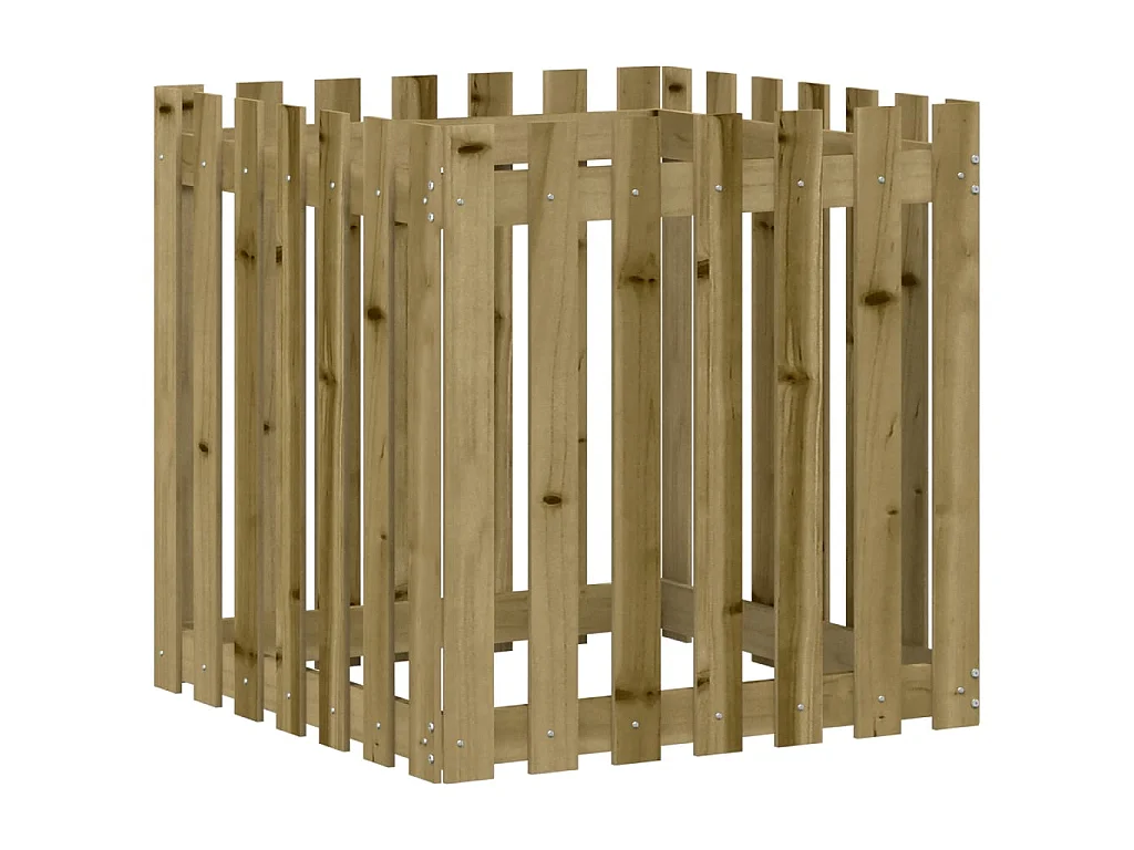 Jardinera diseño de valla madera de pino impregnada 70x70x70 cm ES31821