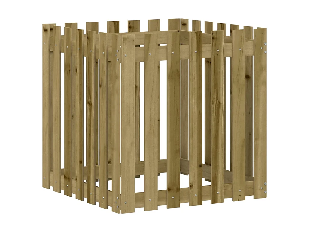 Jardinera diseño de valla madera de pino impregnada 70x70x70 cm ES31821