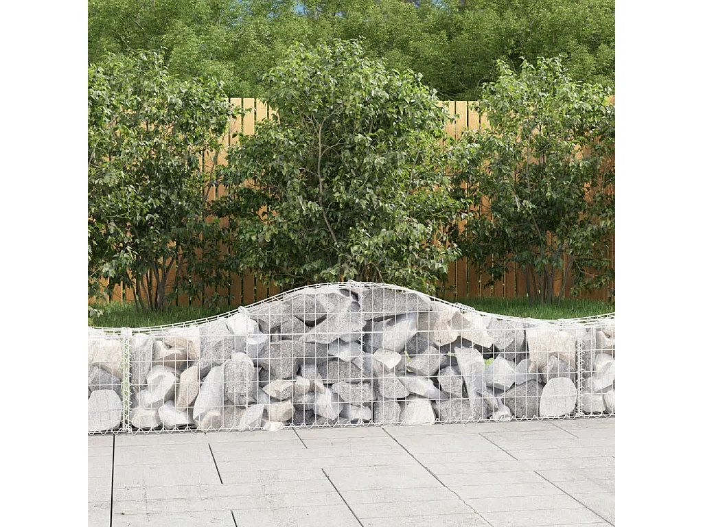 Paniers à gabions arqués 6 pcs 200x30x40/60 cm Fer galvanisé WVGQ7145