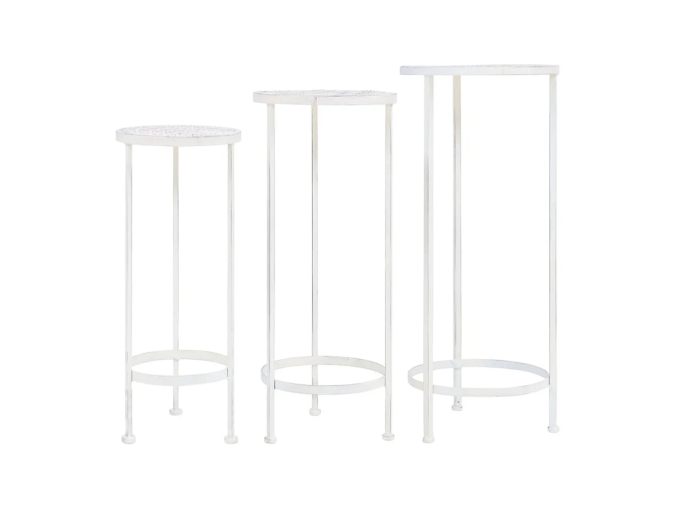 Jardinière Support de plantes 3 pcs Style vintage Métal Blanc antique BE3821