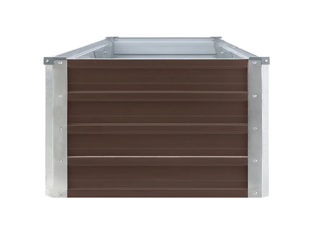 Jardinera de jardín de acero galvanizado marrón 320x40x45 cm ES43532