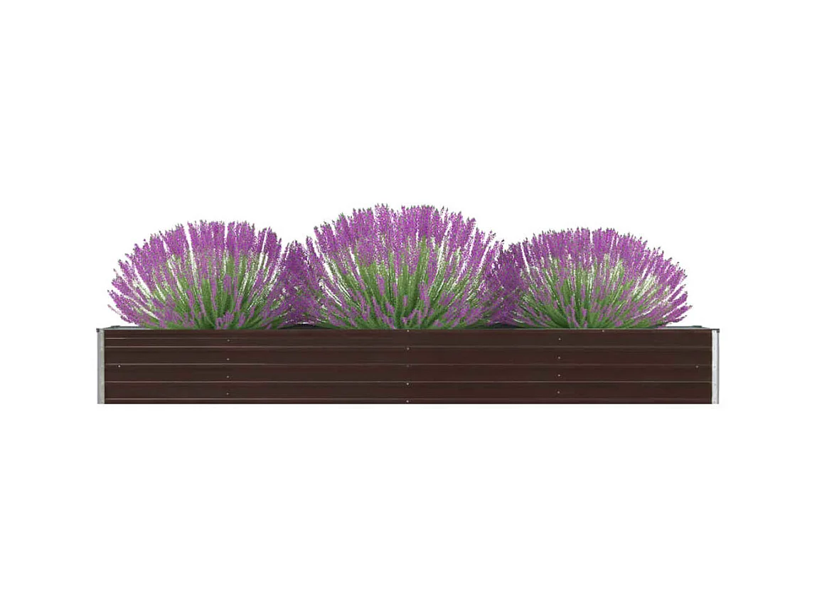Jardinera de jardín de acero galvanizado marrón 320x40x45 cm ES43532