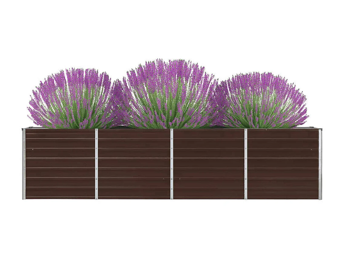 Canteiro jardim elevado 320x40x77 cm aço galvanizado castanho PT805866