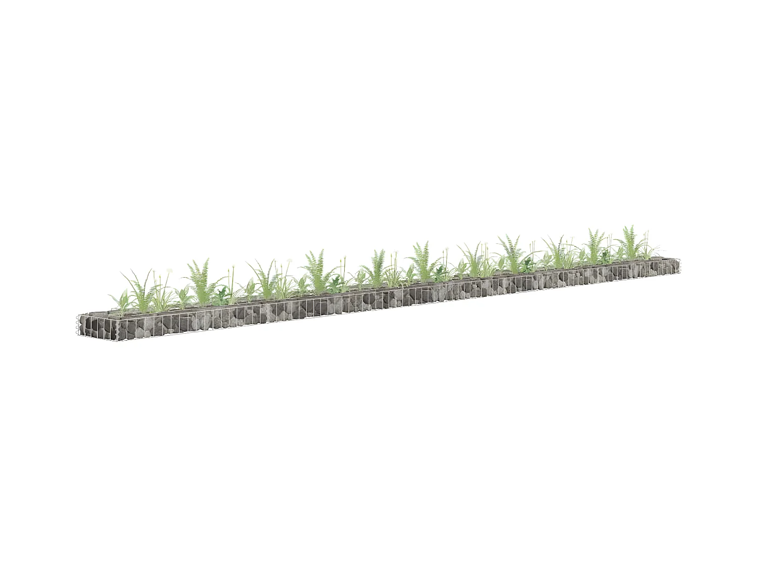 Lit surélevé à gabion Acier galvanisé 450x30x10 cm WVGQ8140