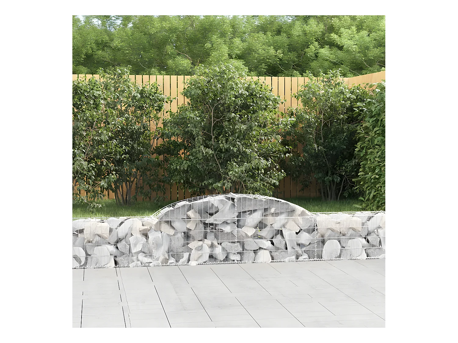 Paniers à gabions arqués 4 pcs 300x30x40/60 cm fer galvanisé WVGQ8098
