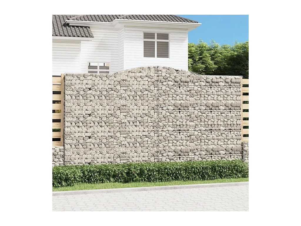 Panier de gabions arqué 400x30x220/240 cm Fer galvanisé WVGQ1764