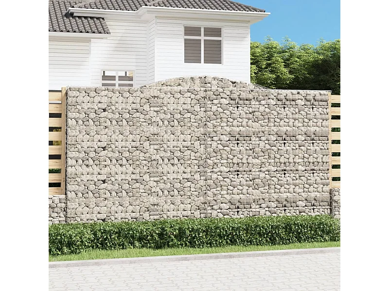 Panier de gabions arqué 400x30x220/240 cm Fer galvanisé WVGQ1764