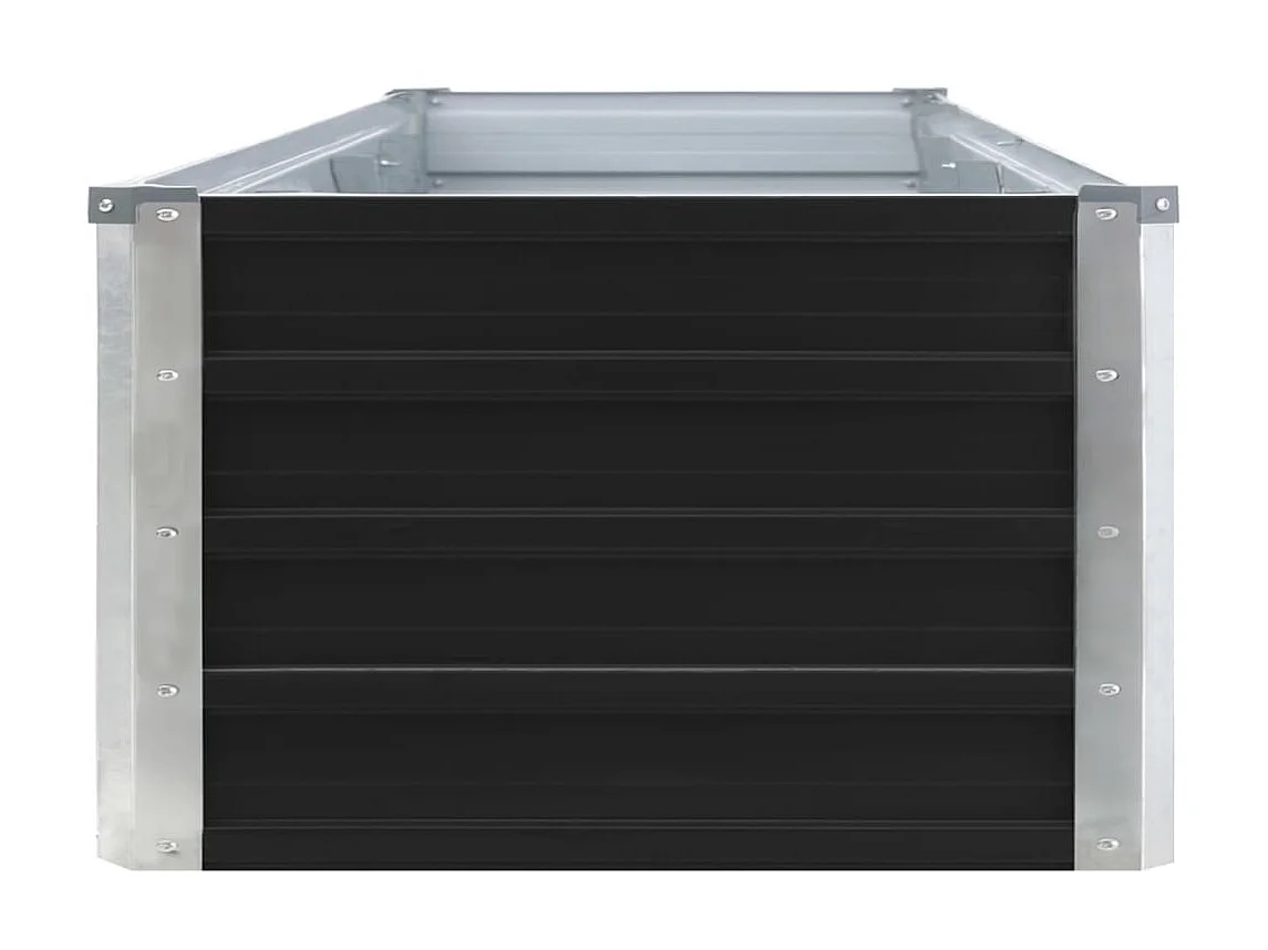 Jardinera de jardín de acero galvanizado antracita 320x40x45 cm ES88495