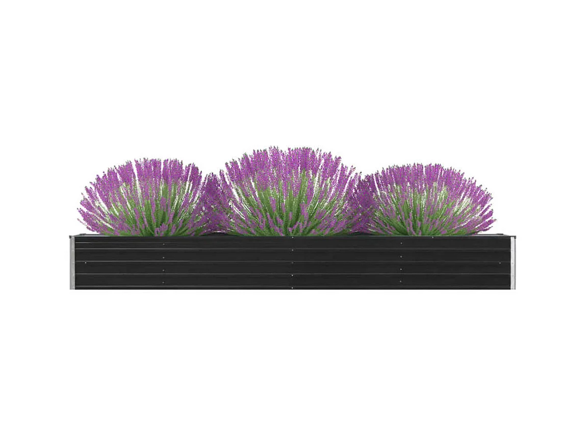 Jardinera de jardín de acero galvanizado antracita 320x40x45 cm ES88495