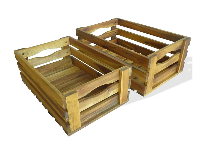Jardinière Caisse à pommes 2 pcs Bois d'acacia massif BE1562