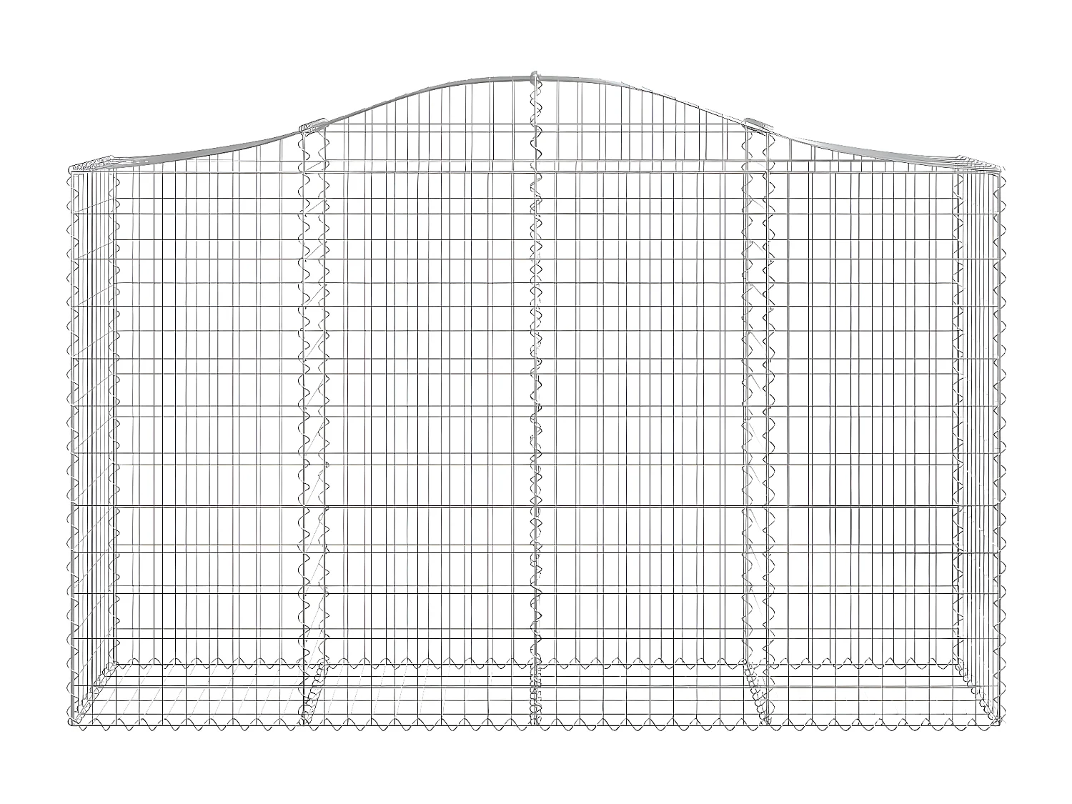 Paniers à gabions arqués 3 pcs 200x50x120/140 cm Fer galvanisé WVGQ9237