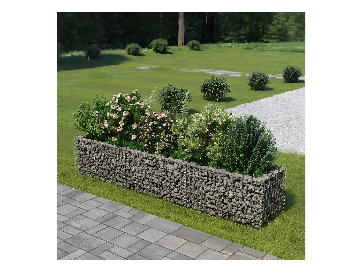 Lit surélevé à gabion Acier galvanisé 270x50x50 cm WVGQ6967