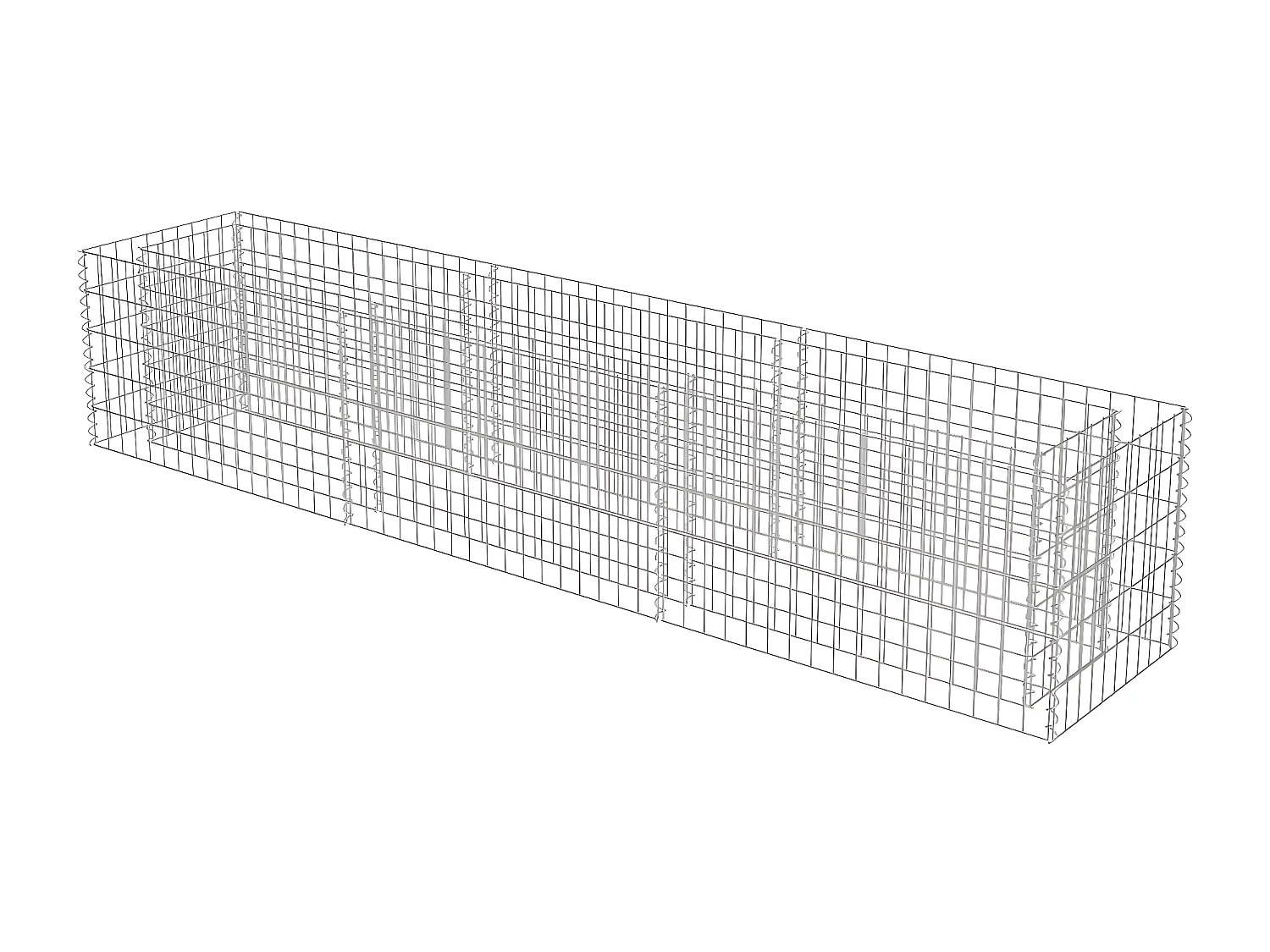 Lit surélevé à gabion Acier galvanisé 270x50x50 cm WVGQ6967