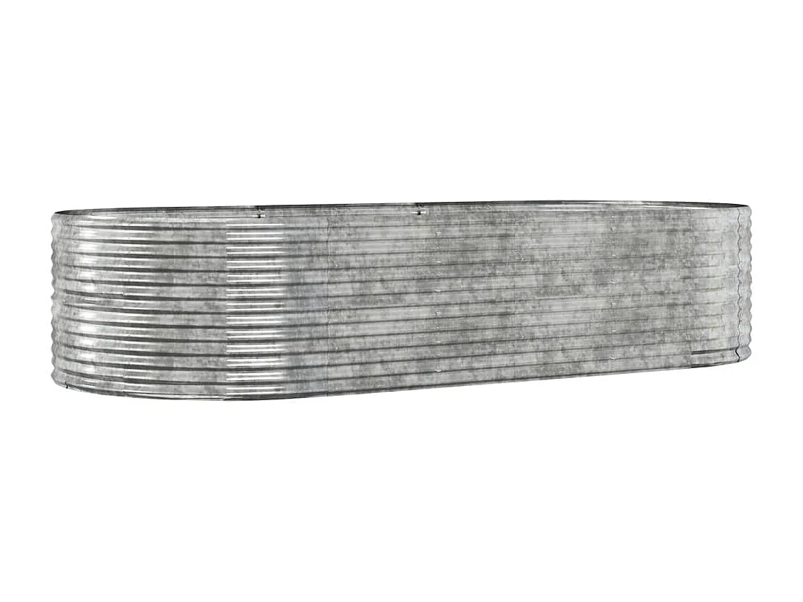 Jardinera arriate acero recubrimiento polvo plata 291x140x68 cm ES27952