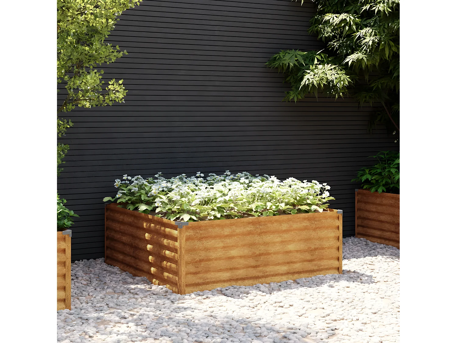 Jardinera acero corten 100x100x36 cm ES84606