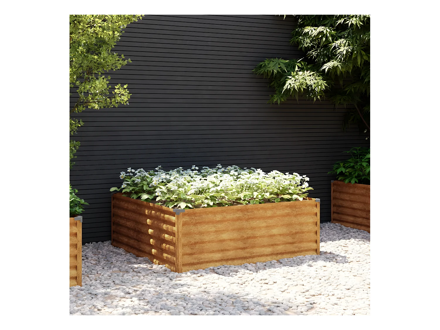 Jardinera acero corten 100x100x36 cm ES84606