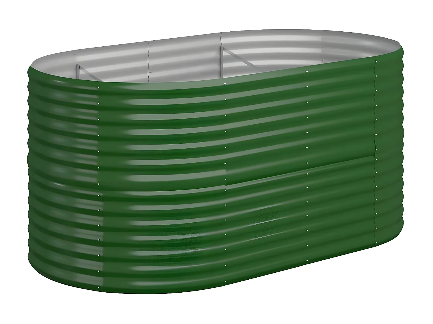 Jardinera arriate acero recubrimiento polvo verde 152x80x68 cm ES119011