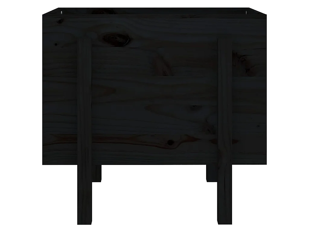Jardinière noir 62x50x57 cm bois massif de pin BE3795