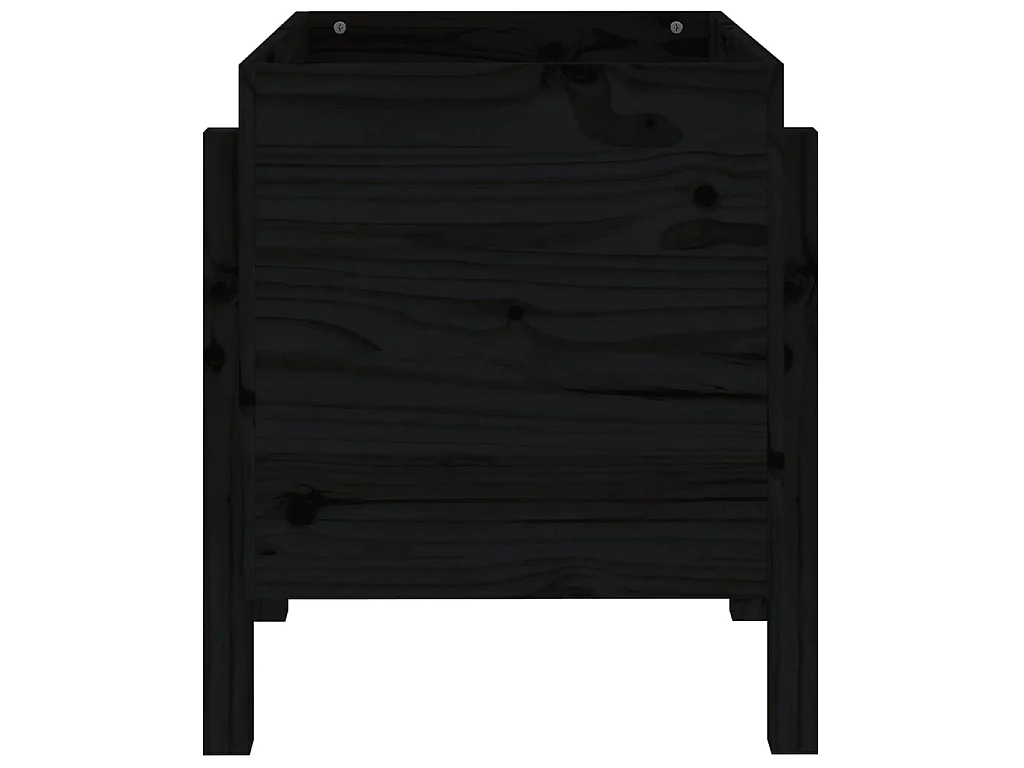Jardinière noir 62x50x57 cm bois massif de pin BE3795