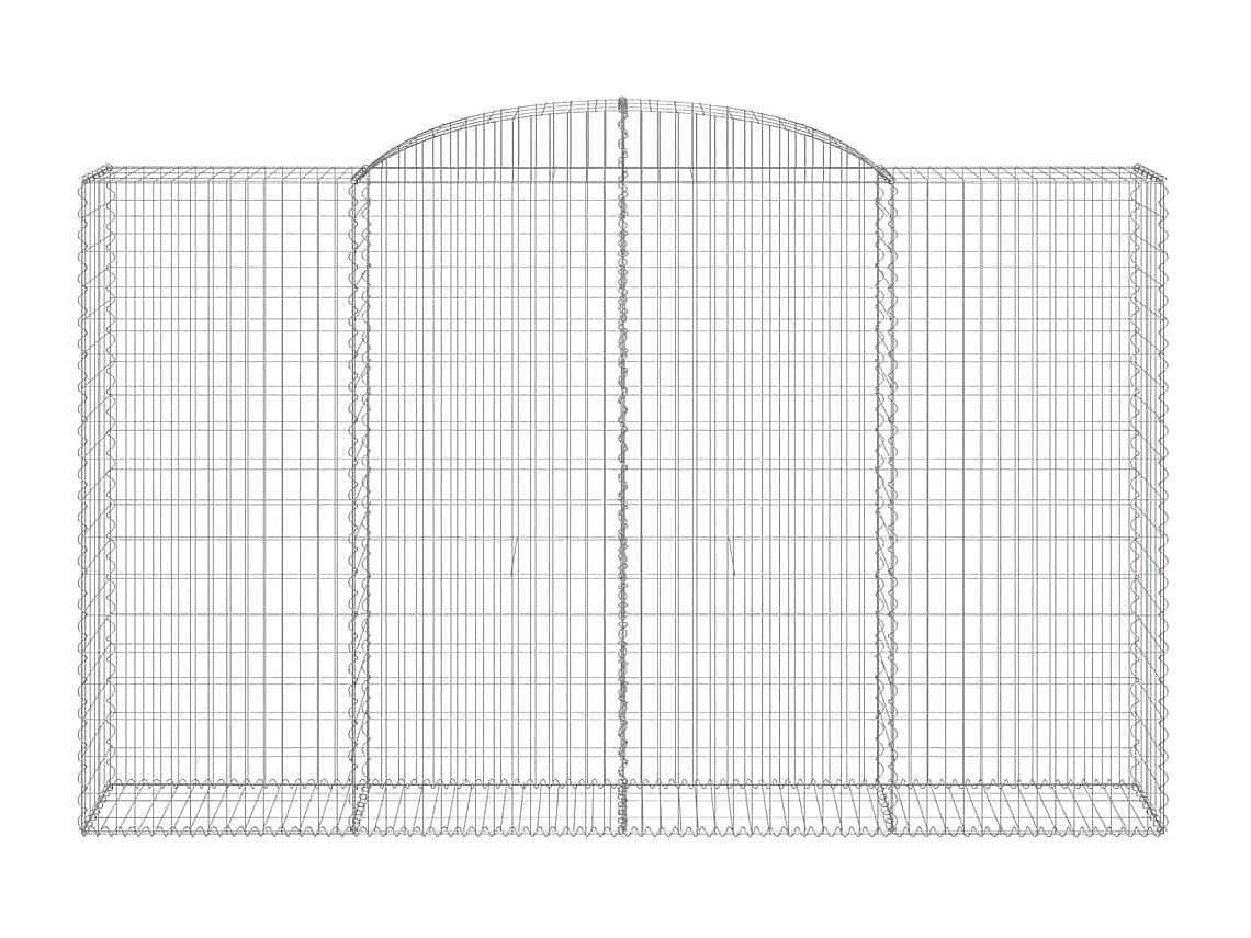 Panier de gabions arqué 300x50x180/200 cm Fer galvanisé WVGQ8025
