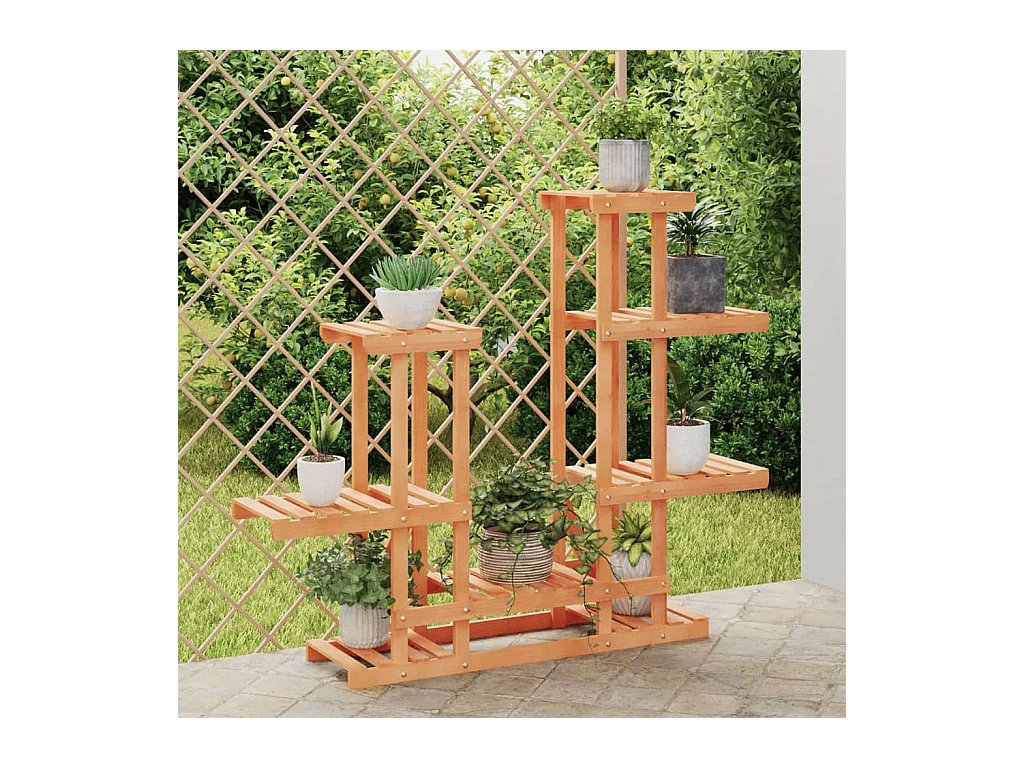 Jardinière Support à fleurs 95x25x96 cm bois massif de sapin BE5560