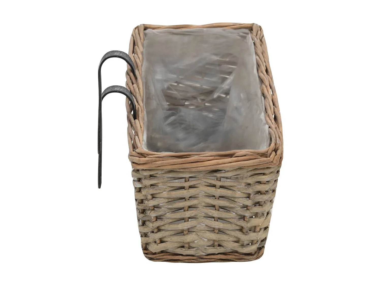 Jardinières de balcon 2 pcs Osier avec doublure de PE 80 cm BE3924