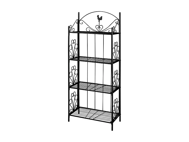 Jardinière Support pour plantes Carré Noir BE4578