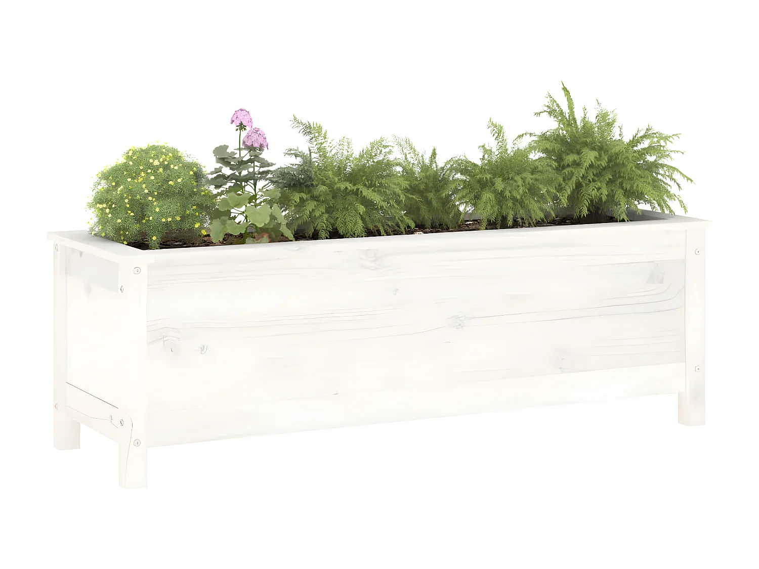 Jardinera elevado de jardín madera de pino blanco 119,5x40x39 cm ES24769