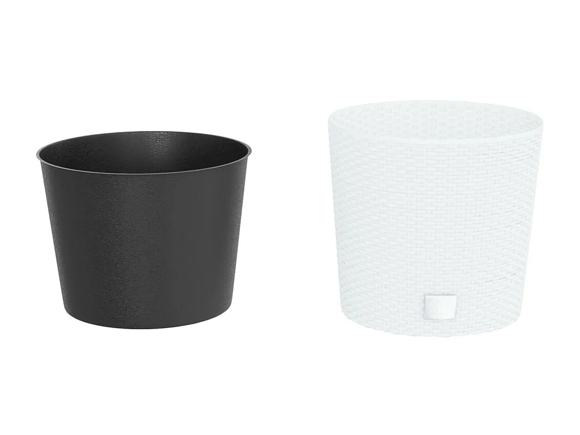 Jardinière et intérieur amovible blanc 15 /15,3 L rotin PP BE6393