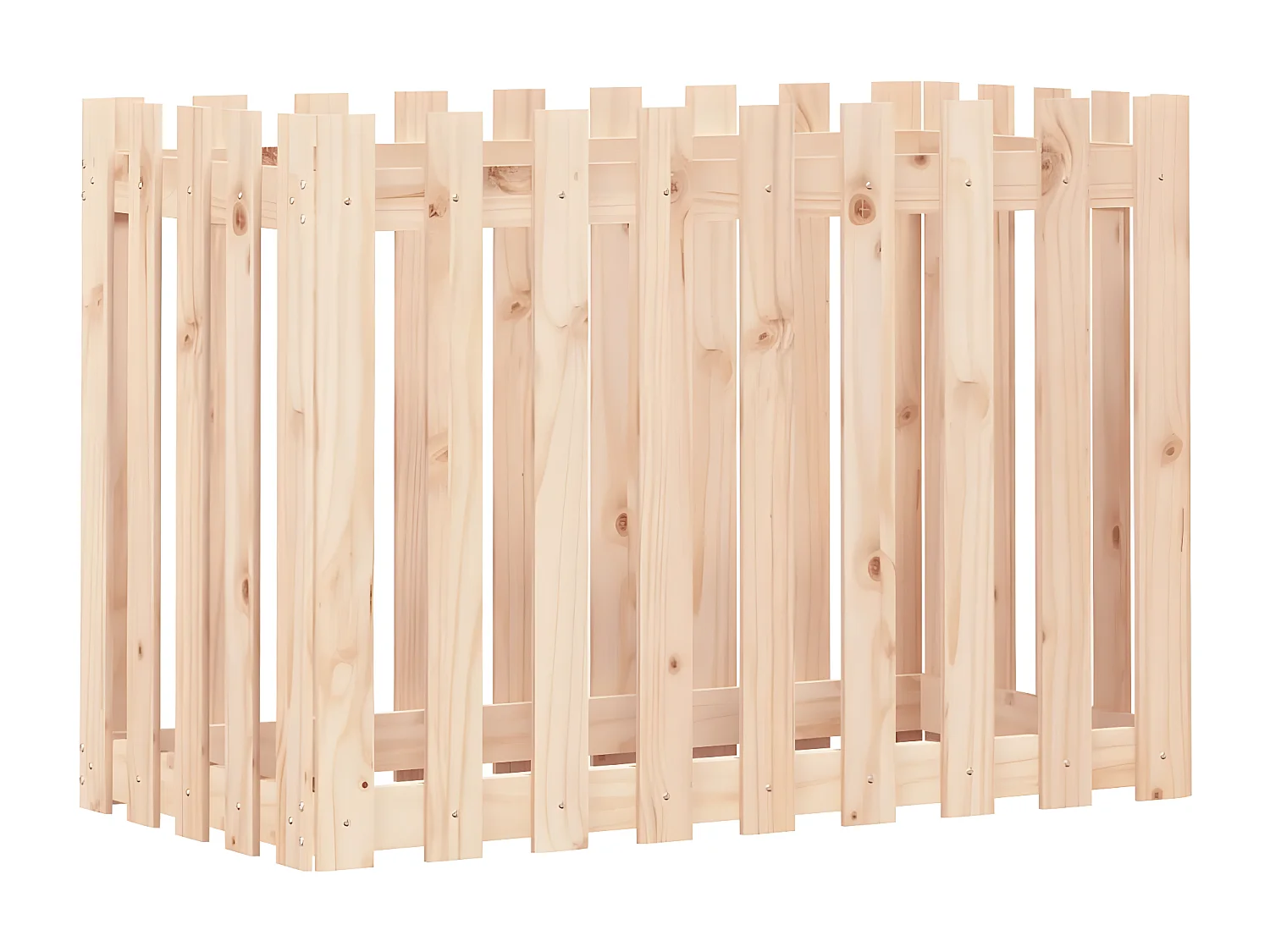 Jardinera elevado jardín con valla madera maciza pino 100x50x70cm ES70041