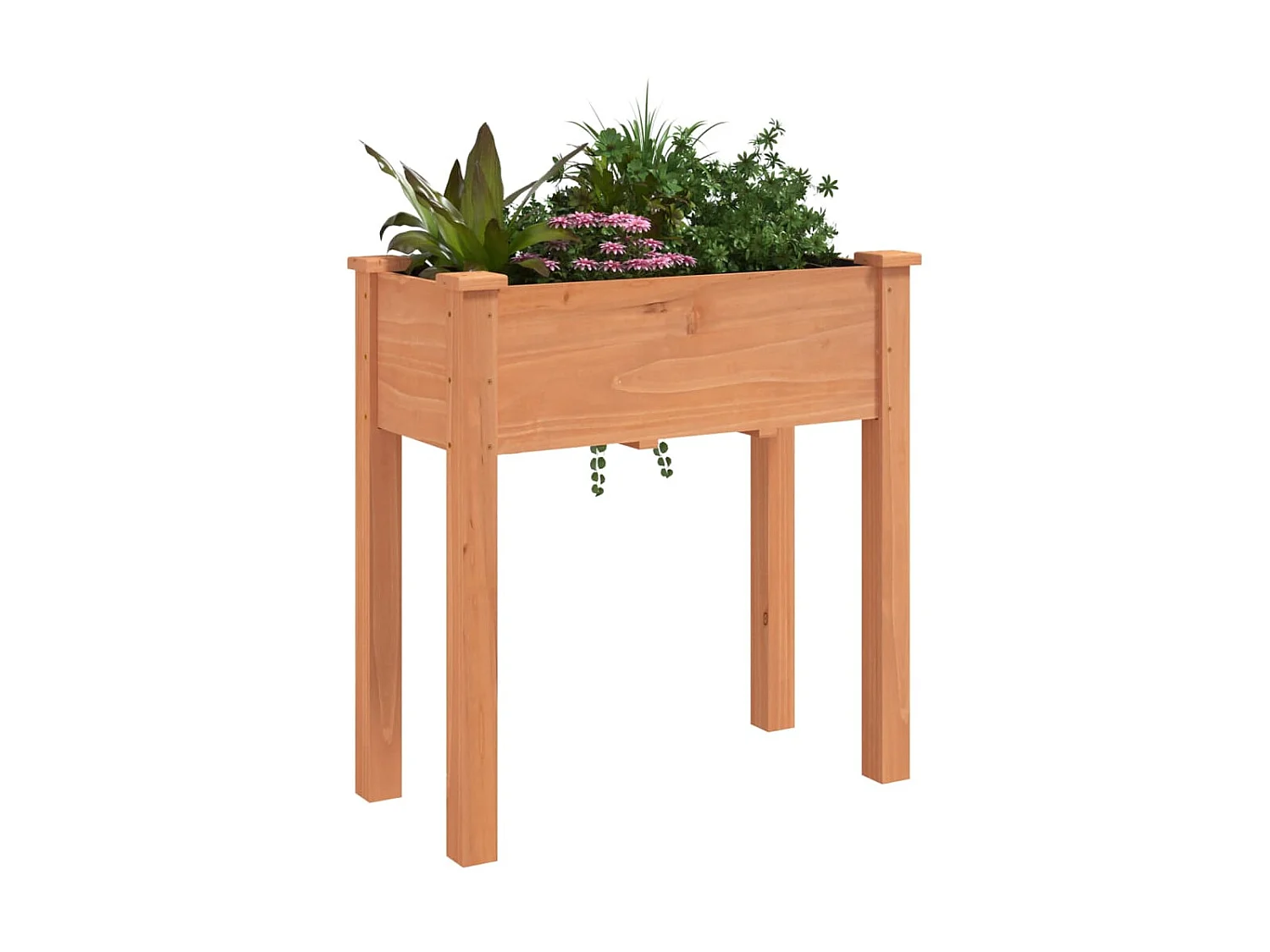 Jardinière avec doublure marron 71x37x76cm bois massif de sapin BE4574