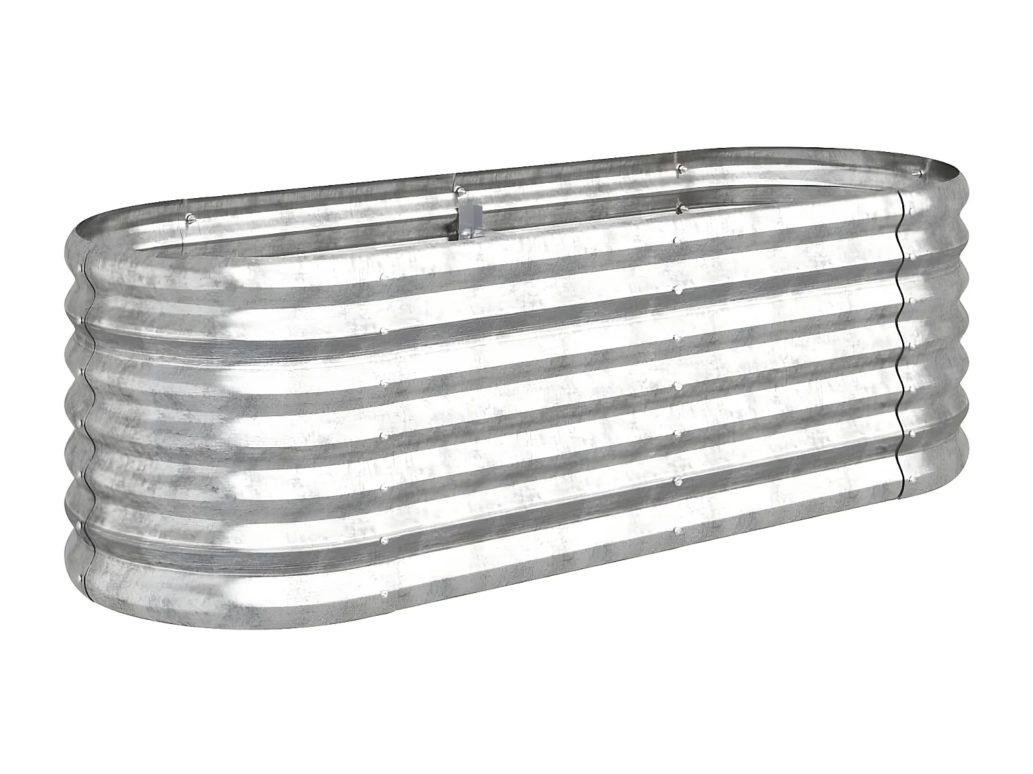 Jardinera de acero recubrimiento en polvo plateado 114x40x68 cm ES19977