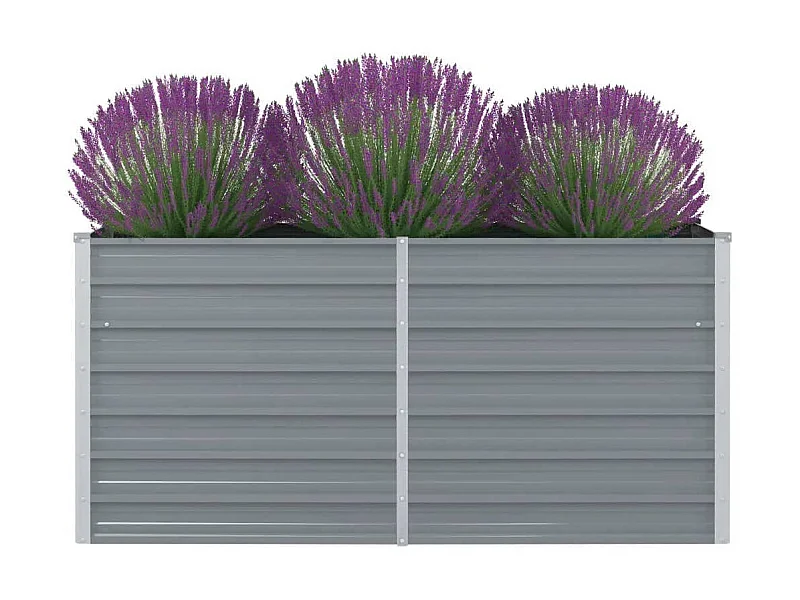 Canteiro de jardim elevado 160x80x77cm aço galvanizado cinzento PT714292