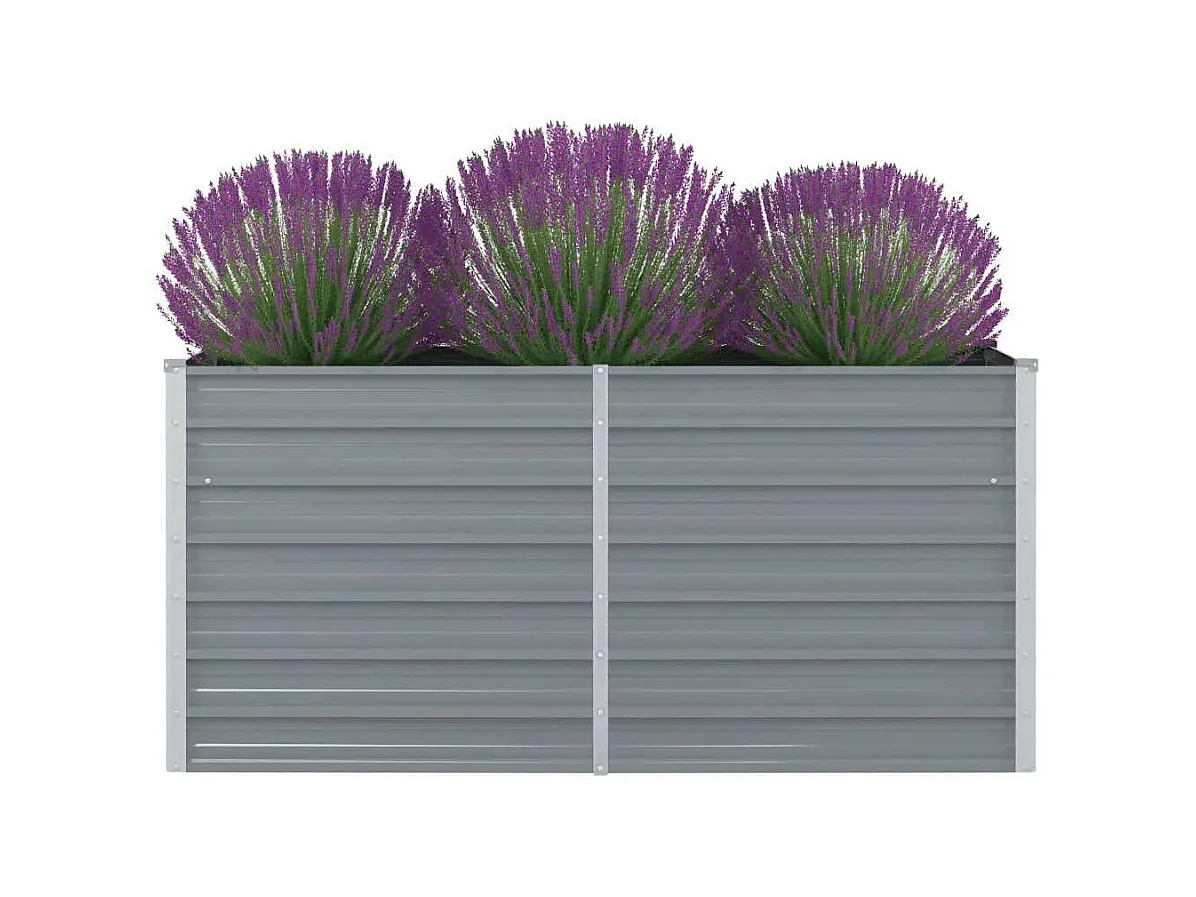 Jardinière 160 x 80 x 77 cm Gris Acier galvanisé BE2174