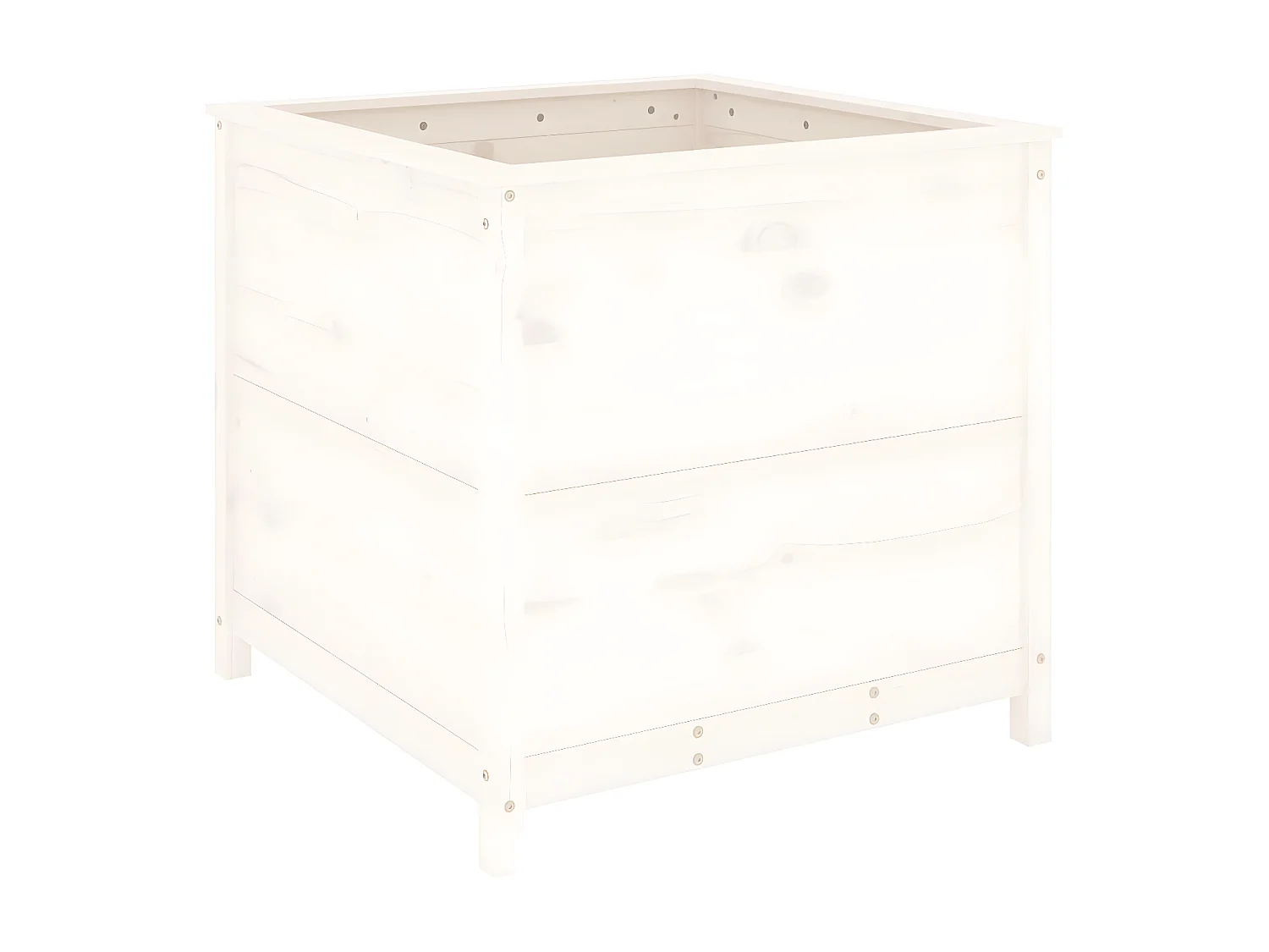 Jardinera madera maciza de pino blanco 82,5x82,5x78 cm ES63299