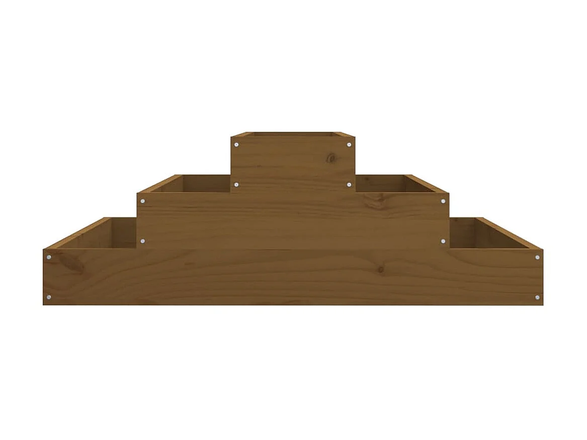 Vaso/floreira 80x80x27 cm pinho maciço castanho-mel PT594435