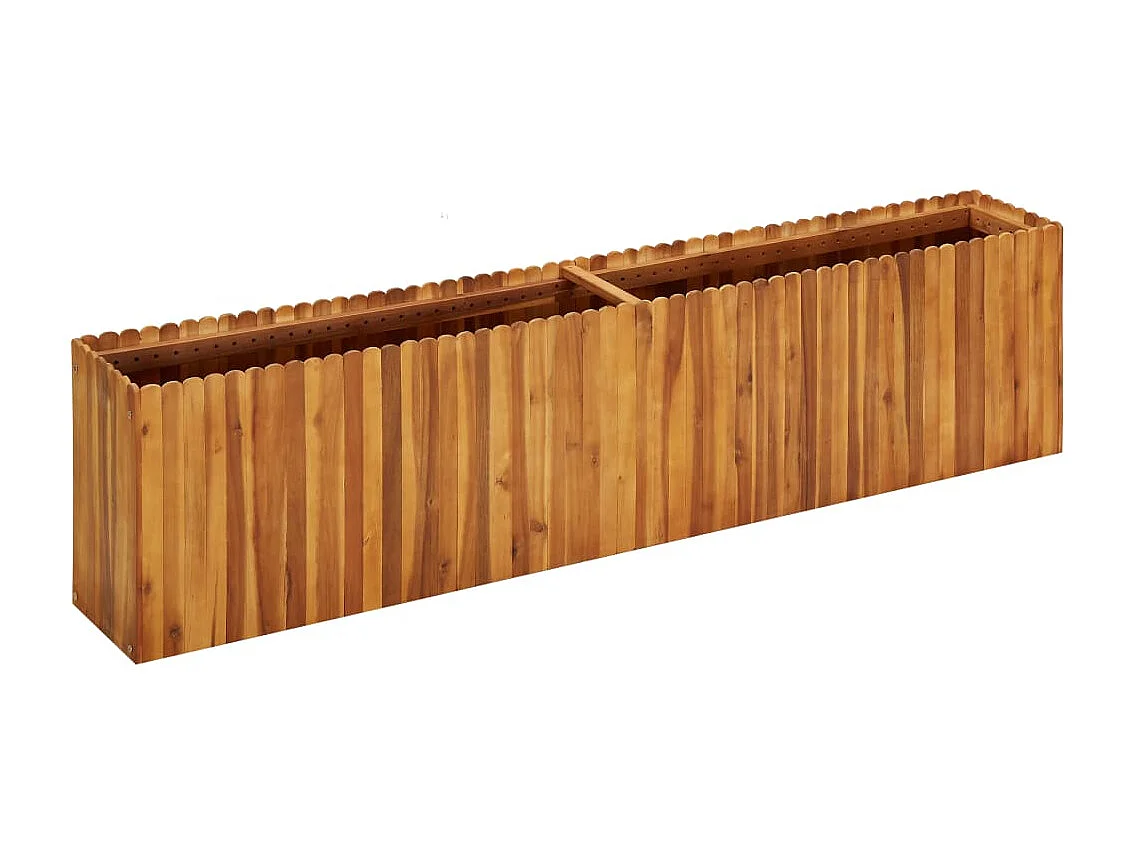 Jardinera de madera maciza de acacia 200x30x50 cm ES70765