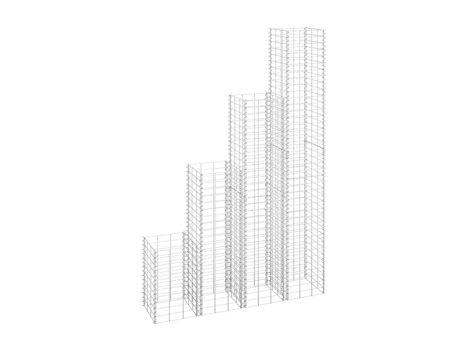 Lits surélevés en gabion 4 pcs 30x30x50/100/150/200 cm Fer WVGQ7227