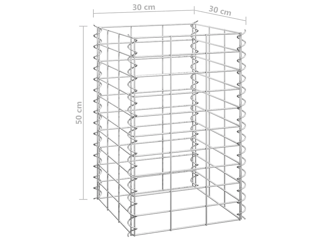 Lits surélevés en gabion 4 pcs 30x30x50/100/150/200 cm Fer WVGQ7227